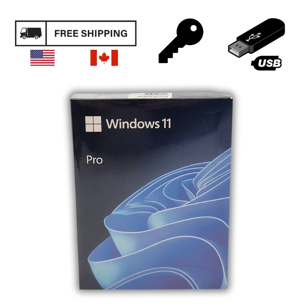 Brand New Microsoft Windows 11 ProSoftware USB + Product Key 64-bit -Sealed